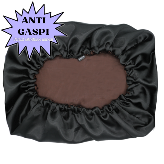 ANTI GASPI Taie d'oreiller en satin réversible noir et marron "Ebony" - Rectangle ou Carrée