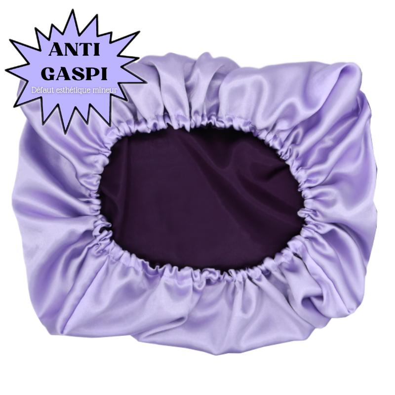 ANTI GASPI Taie d'oreiller en satin réversible violette "Valentine" - Rectangle ou Carrée