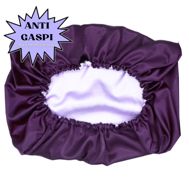 ANTI GASPI Taie d'oreiller en satin réversible violette "Valentine" - Rectangle ou Carrée